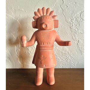 ✨Signed Navajo Native Terracotta Clay Figurine with Feathered Headdress✨